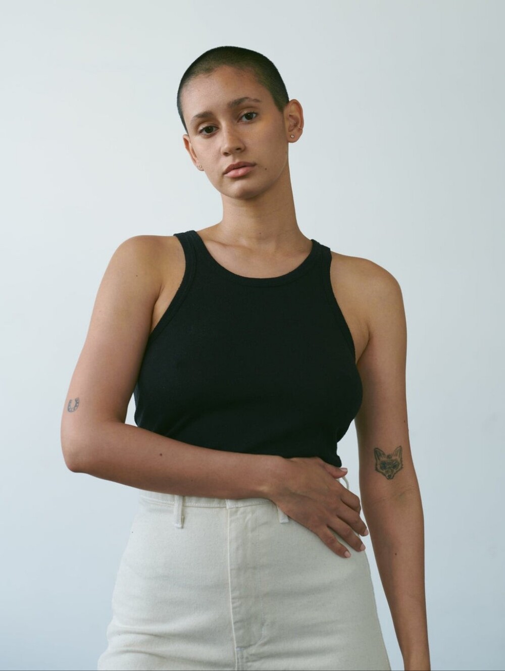 Ozma Silk Noil Boy Tank Black Medium M